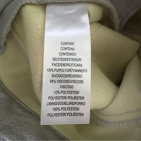 Wayf Silver Metallic Pants straight leg futuristic zip button pockets belt loops - Picture 10 of 12